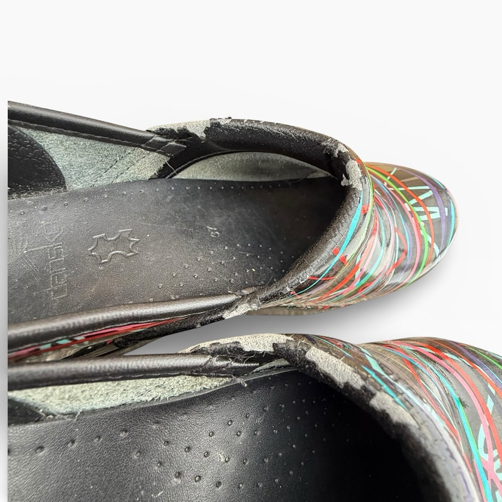 Dansko Professional Multicolor Streamers Patent Leather Women's EU 37 US 6.5-7 - Picture 8 of 15